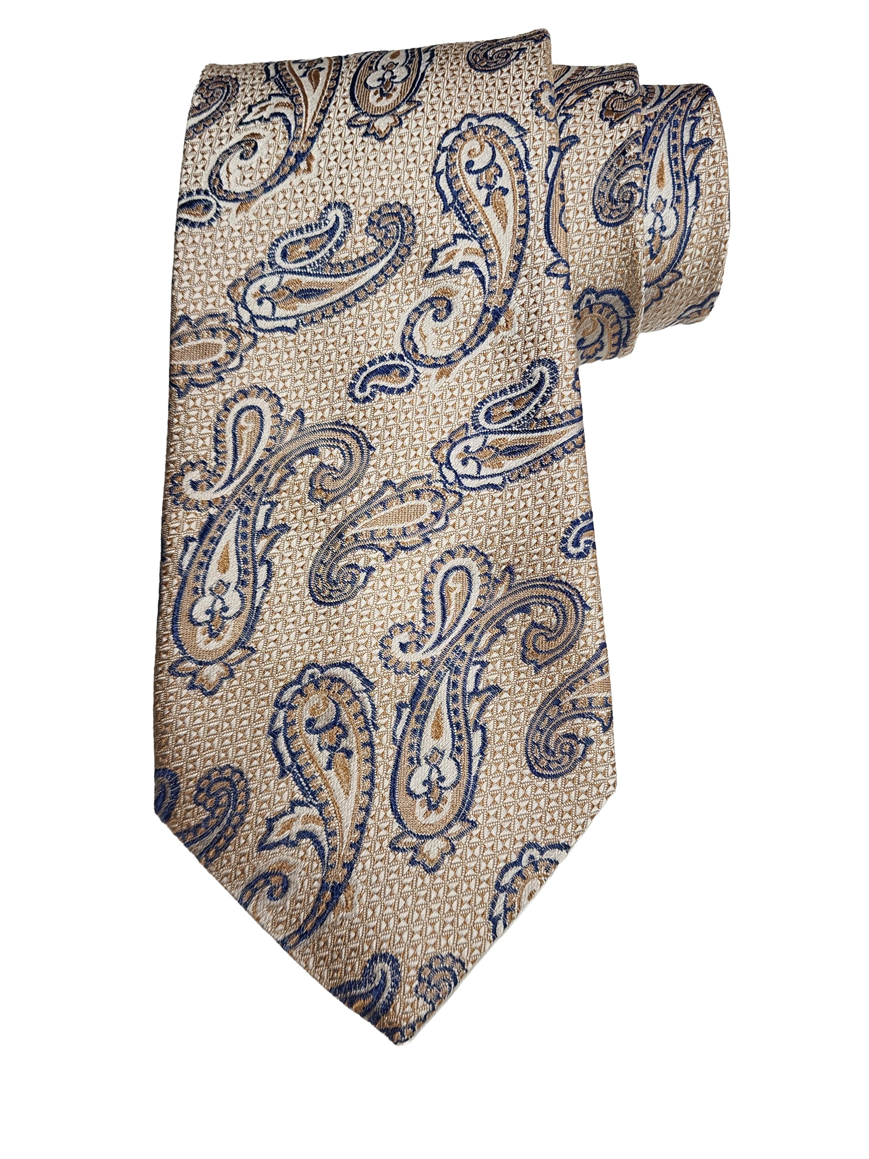 Etro Men's Jacquard Paisley Print Silk Neck Tie, Beige