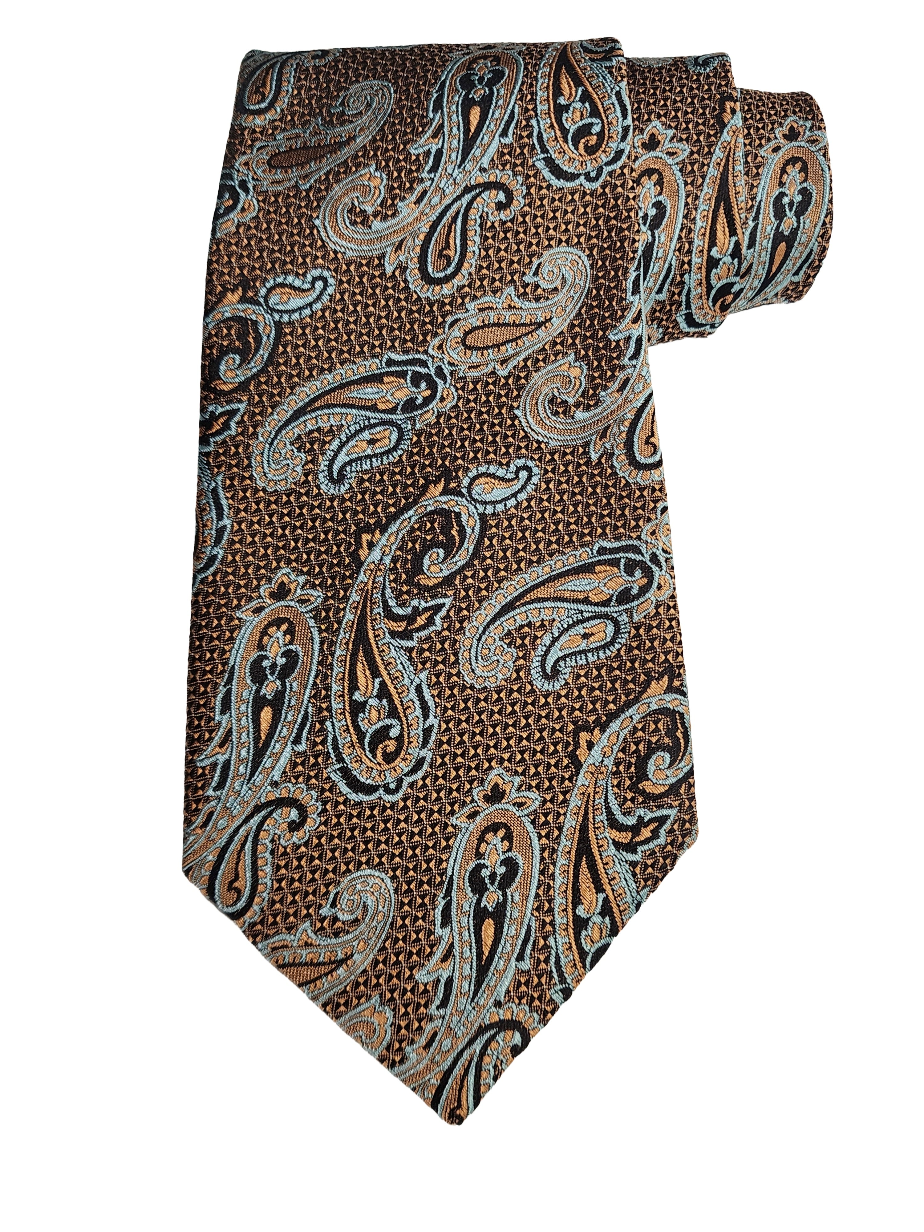 Etro Men's Jacquard Paisley Print Silk Neck Tie, Broun