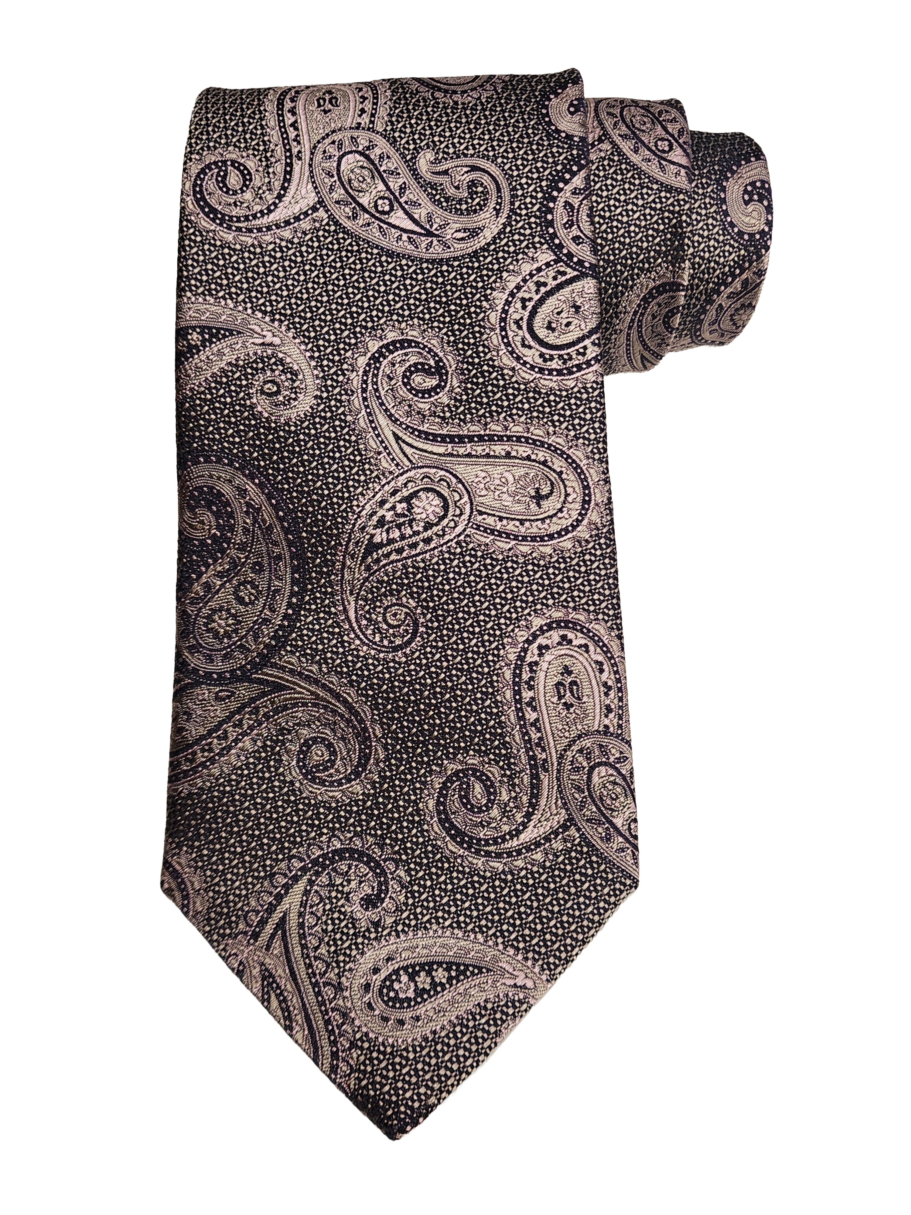 Etro Men's Jacquard Paisley Print Silk Neck Tie, Con y Rosa
