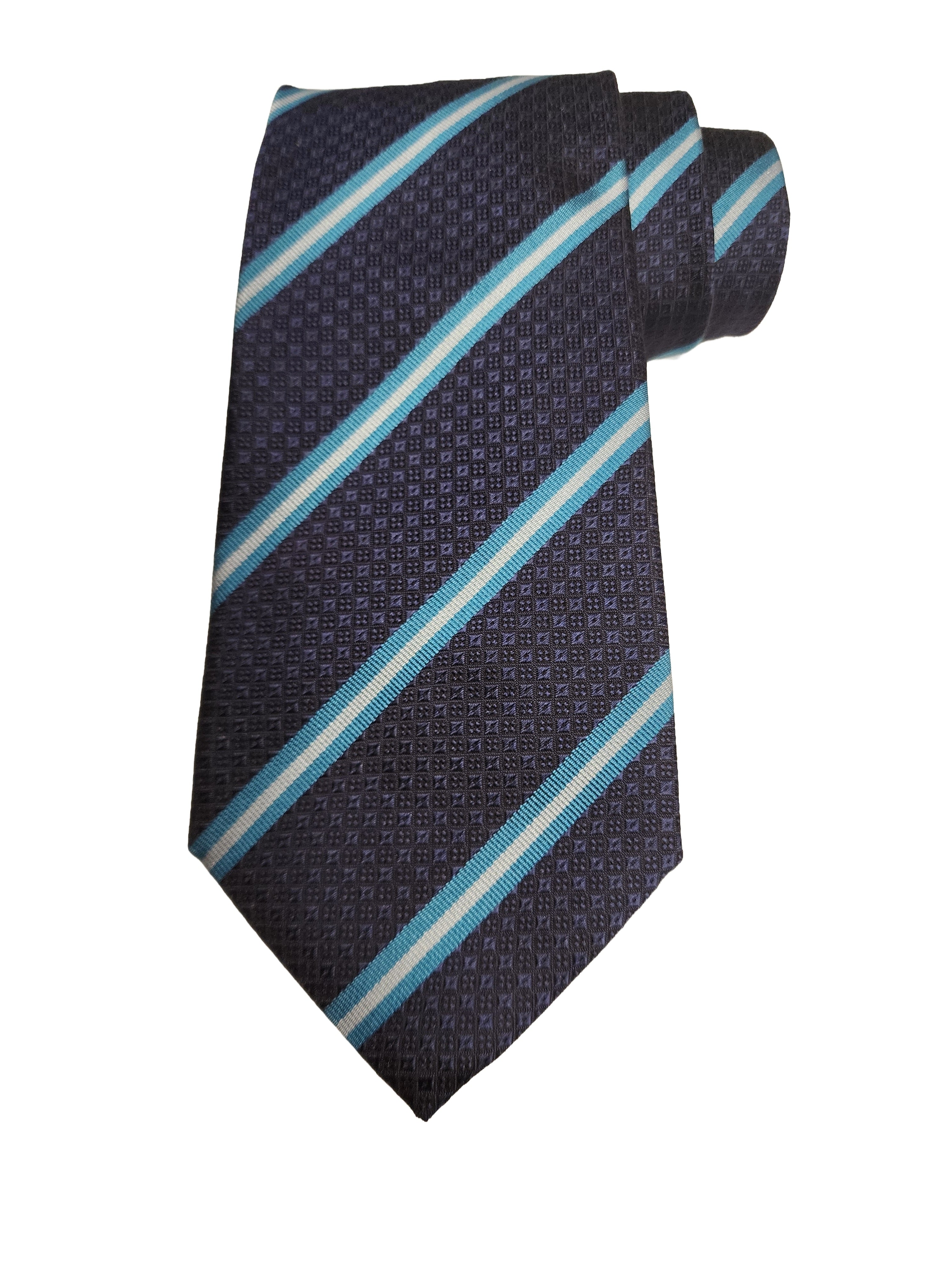 Etro Men's Jacquard Paisley Print Silk Neck Tie, Fondo y Blue
