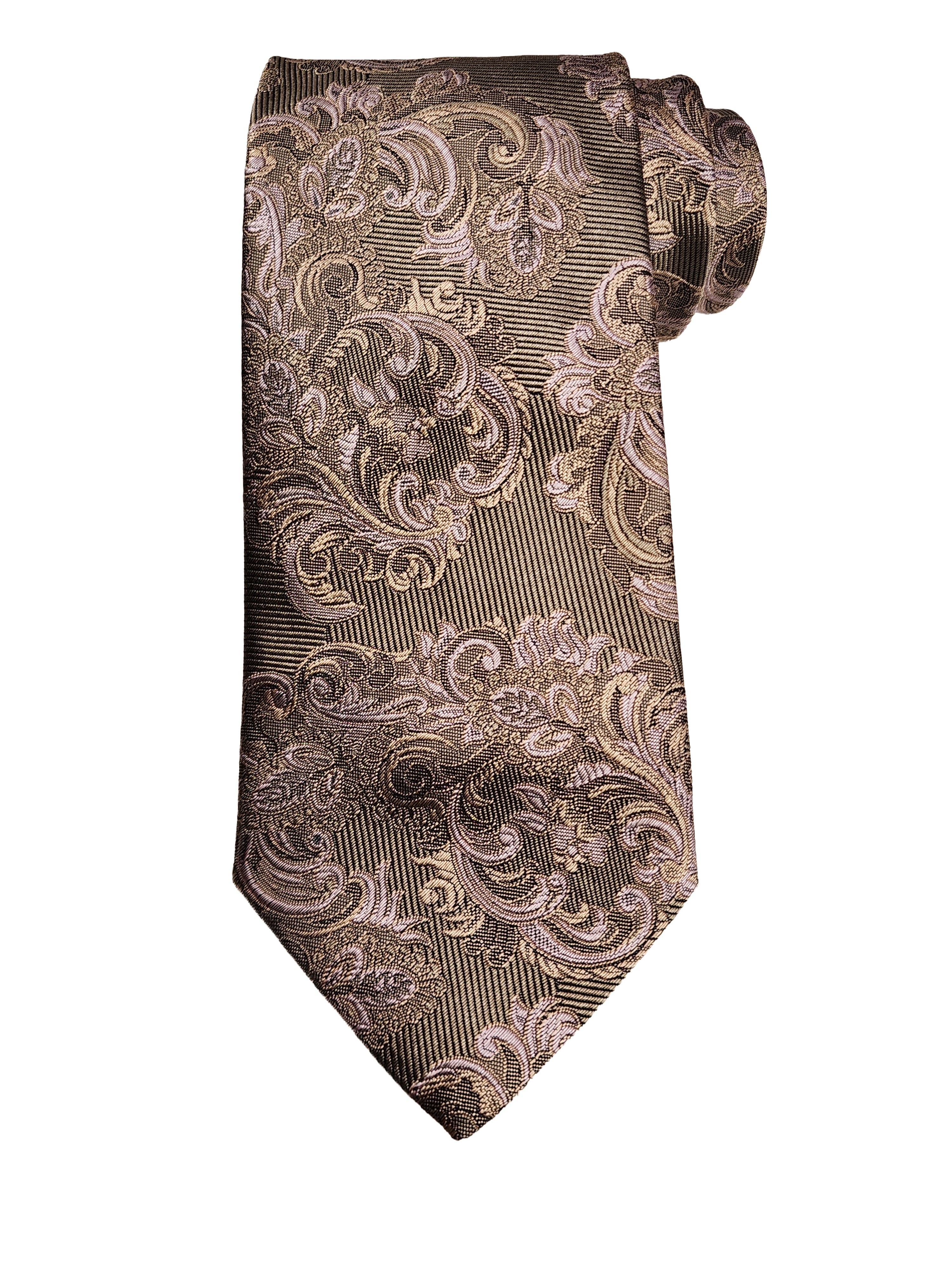 Etro Men's Jacquard Paisley Print Silk Neck Tie, Marrone
