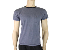Saint Laurent Men's Blue Cotton Striped Crewneck T-shirt6