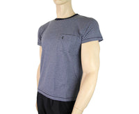 Saint Laurent Men's Blue Cotton Striped Crewneck T-shirt7
