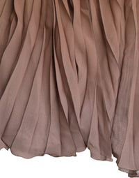 Dolce & Gabbana Brown Polyester Pleated High Waist Midi Women's Skirt