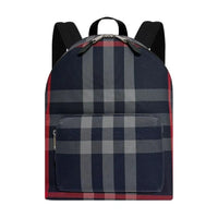 Burberry Men's Jeff Canvas Backpack, Navy/Grey IP Check
