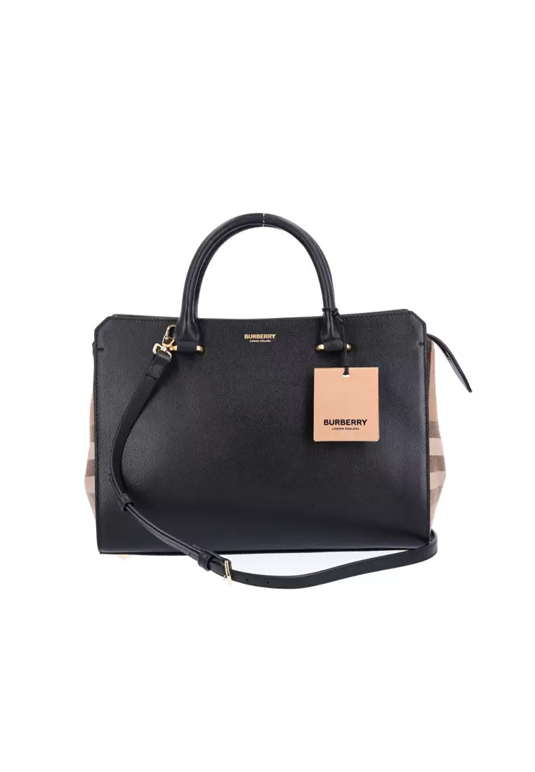 Burberry Women's Banwell Small Leather Tote, Black