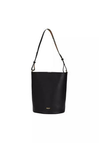 Burberry Women's Medium Leather Bucket Shoulder Bag, Black