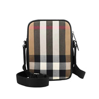 Burberry Men's Paddy V Check Crossbody Bag, Taupe Brown IP Check