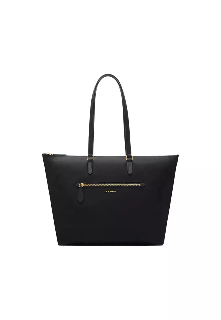Burberry Women's Large Zip 3D Logo Nylon Tote, Black