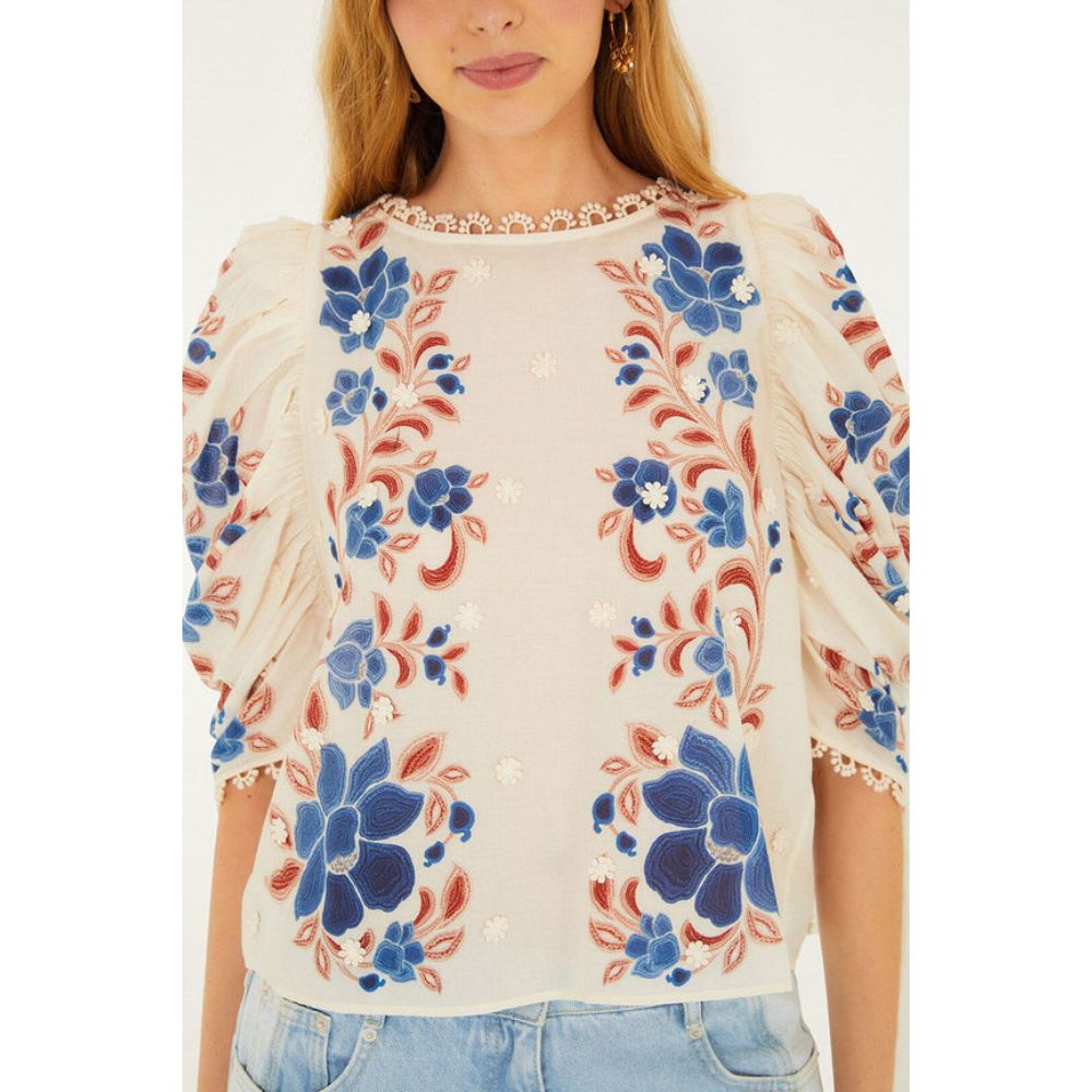 FARM Rio Women's Renata Floral Sand Blouse