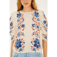 FARM Rio Women's Renata Floral Sand Blouse