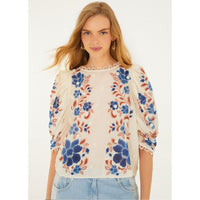 FARM Rio Women's Renata Floral Sand Blouse