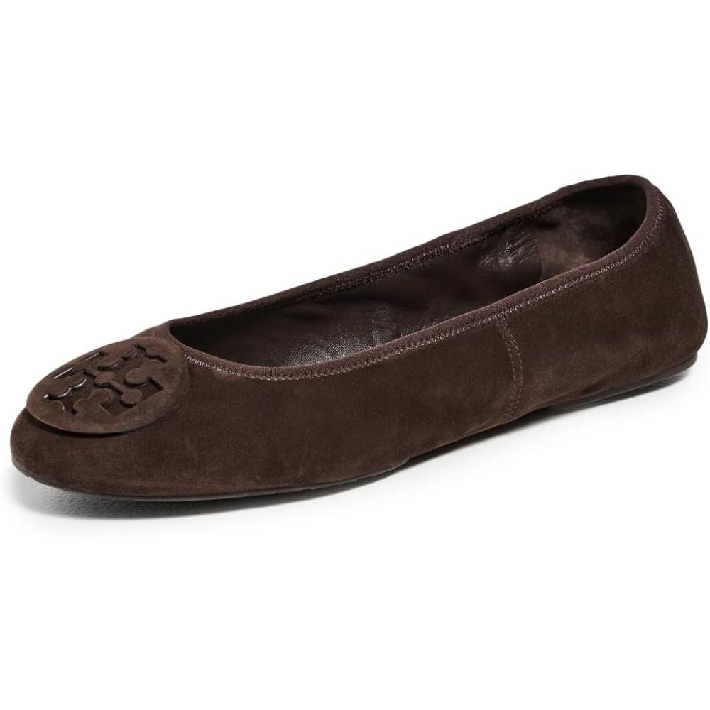Tory Burch Women's Reva Nappa Leather Ballet Flats, Walnut