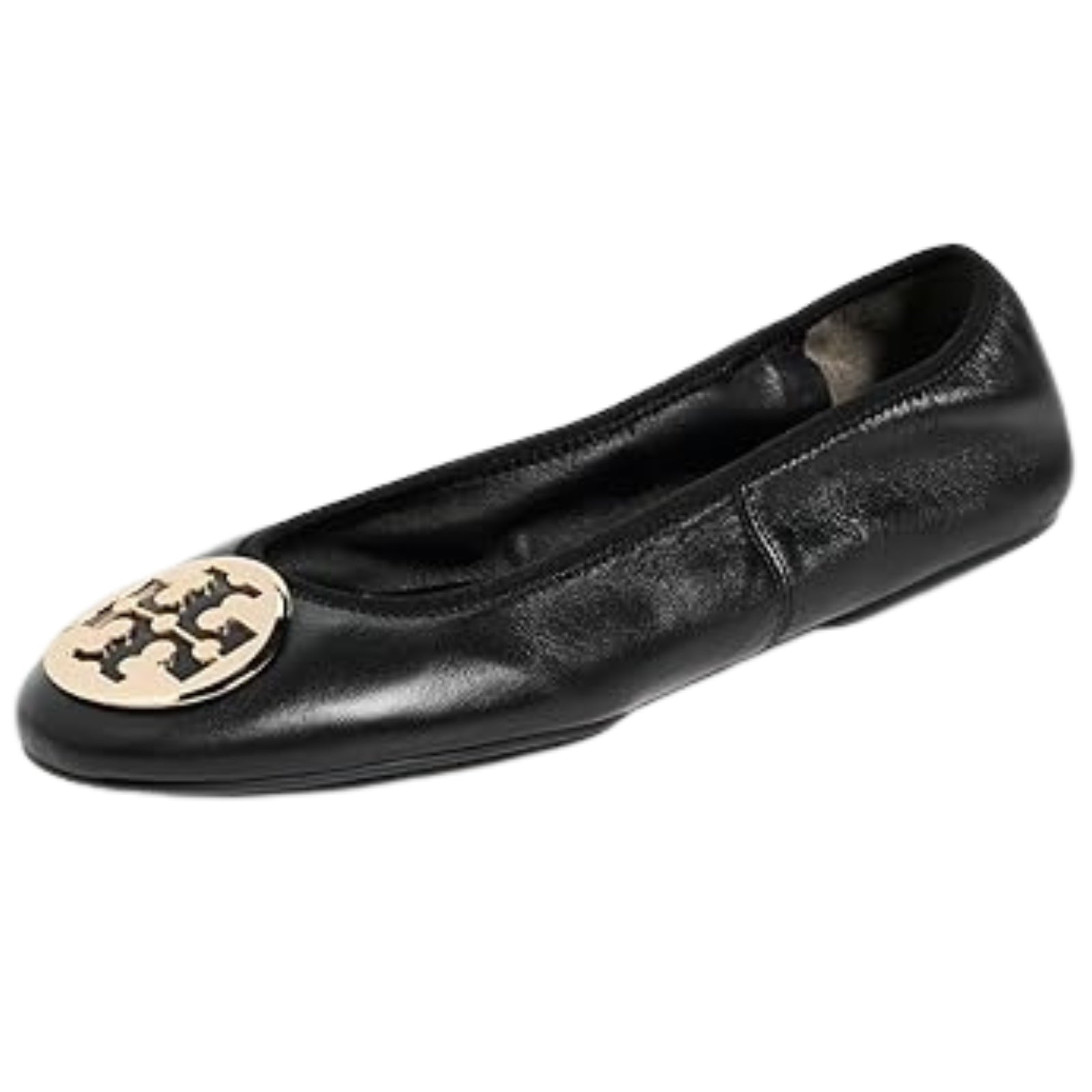 Tory Burch Women's Reva Travel Ballet Flat, Perfect Black/Gold