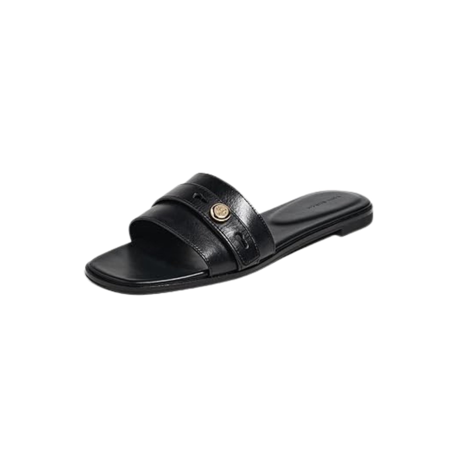 Tory Burch Women's Romy Leather Slides, Perfect Black