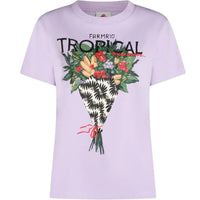 Farm Rio Women's Tropical Bouquet Fit Floral T-Shirt, Lilac