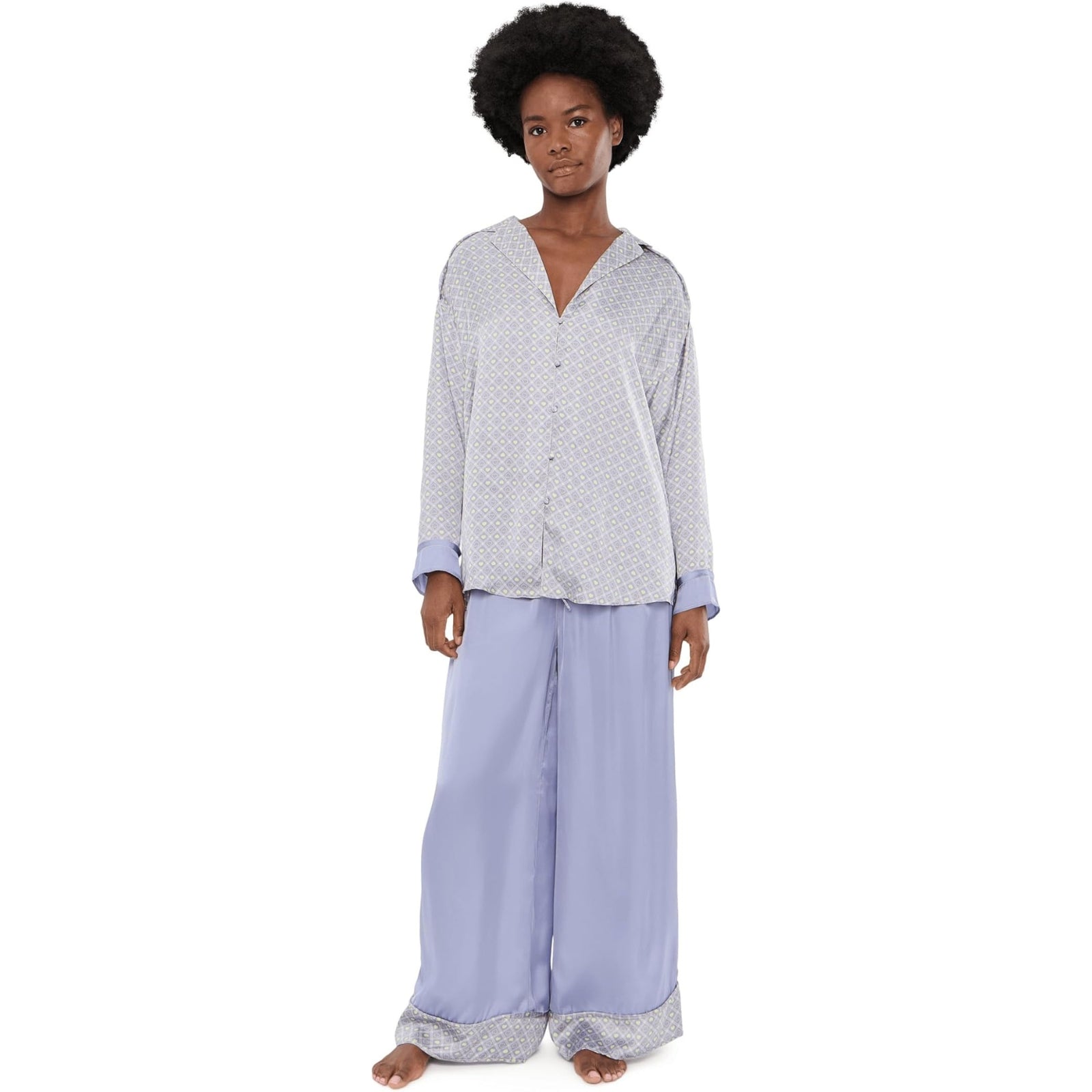 Free People Women's Dreamy Days Pajama Set, Lime Kiwi Combo