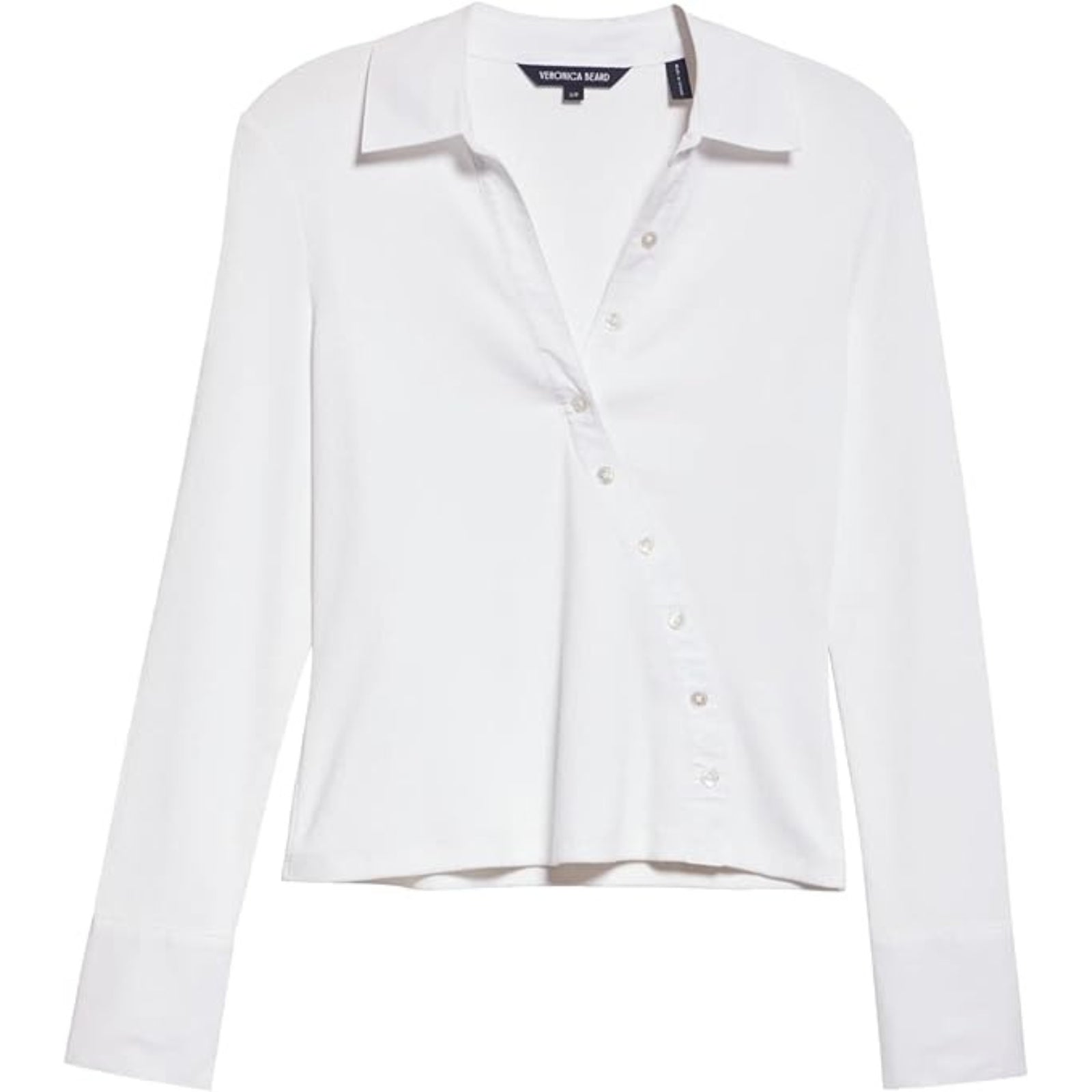 Veronica Beard Women's Brenner Asymmetric Button Top, White