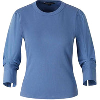 Veronica Beard Women's Junia Mixed Media Top, Blue Coast