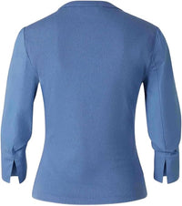 Veronica Beard Women's Junia Mixed Media Top, Blue Coast