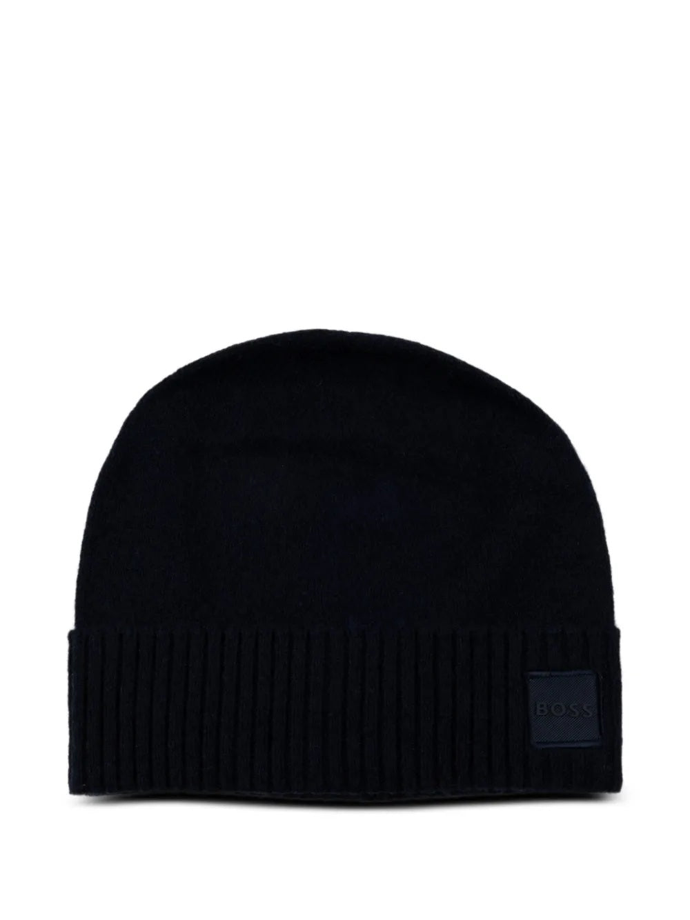 Hugo Boss Men's Akaio Ribbed Wool Blend Beanie, Dark Blue