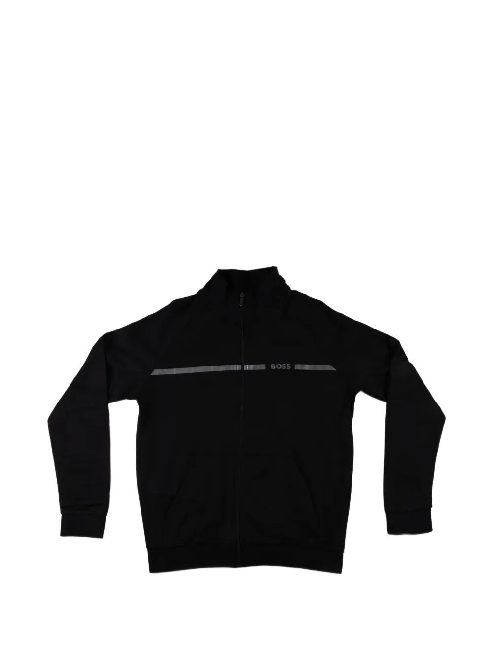 Hugo Boss Men's Authentic Zip-Up Hooded Lounge Jacket, Black