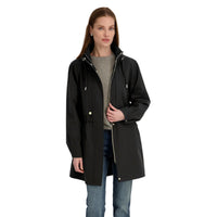 TAHARI Women's Diana Softshell Anorak Water-Resistant Lightweight Jacket w/Detachable Hood Black