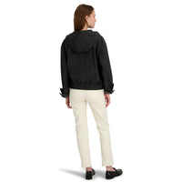 TAHARI Women's Leone Hooded Rain Bomber Water-Resistant Softshell Jacket w/Patch Pockets