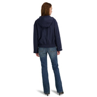 TAHARI Women's Leone Hooded Rain Bomber Water-Resistant Softshell Jacket w/Patch Pockets