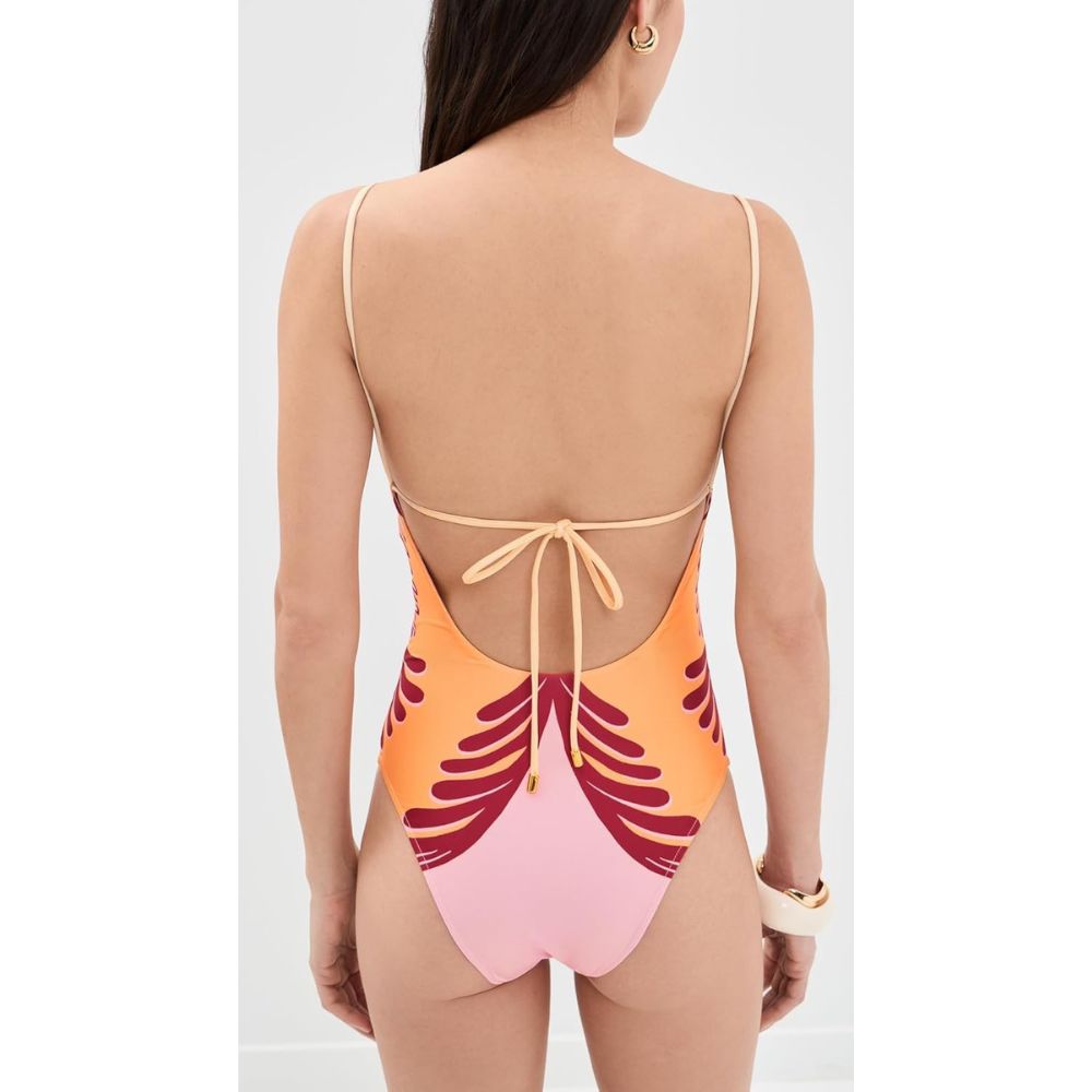 Farm Rio Women's Arabesc One-Piece Swimsuit, Soft Yellow