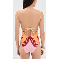 Farm Rio Women's Arabesc One-Piece Swimsuit, Soft Yellow