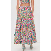 Farm Rio Women's Peasant Floral Butterfly Maxi Skirt, Peasant Floral Off-White