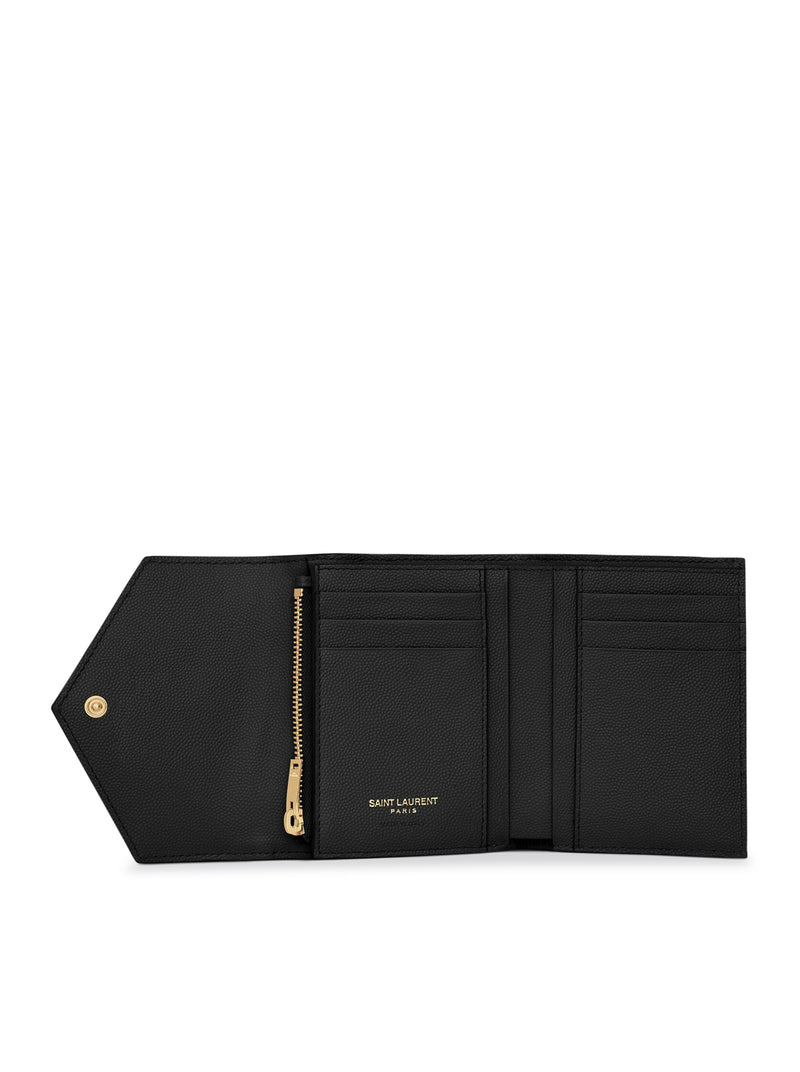 Saint Laurent Saint Laurent Women Cassandre Matelassé Compact Tri-Fold Wallet In Grain De Poudre Embossed Leather
