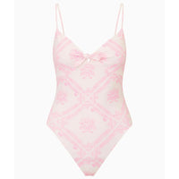 LoveShackFancy Women's Zyra One-Piece Toile Swimsuit, Ivory Heirloom