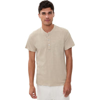 rag & bone Men's Classic Short Sleeve Henley, Taupe