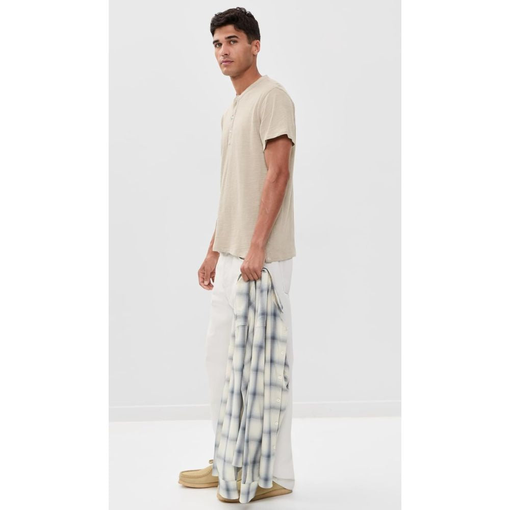 rag & bone Men's Classic Short Sleeve Henley, Taupe