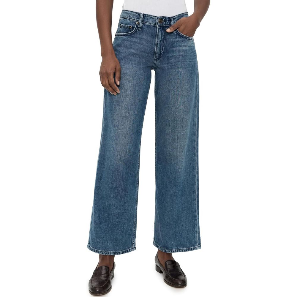 rag & bone Women's Featherweight Saige Ankle Straight Jeans, River