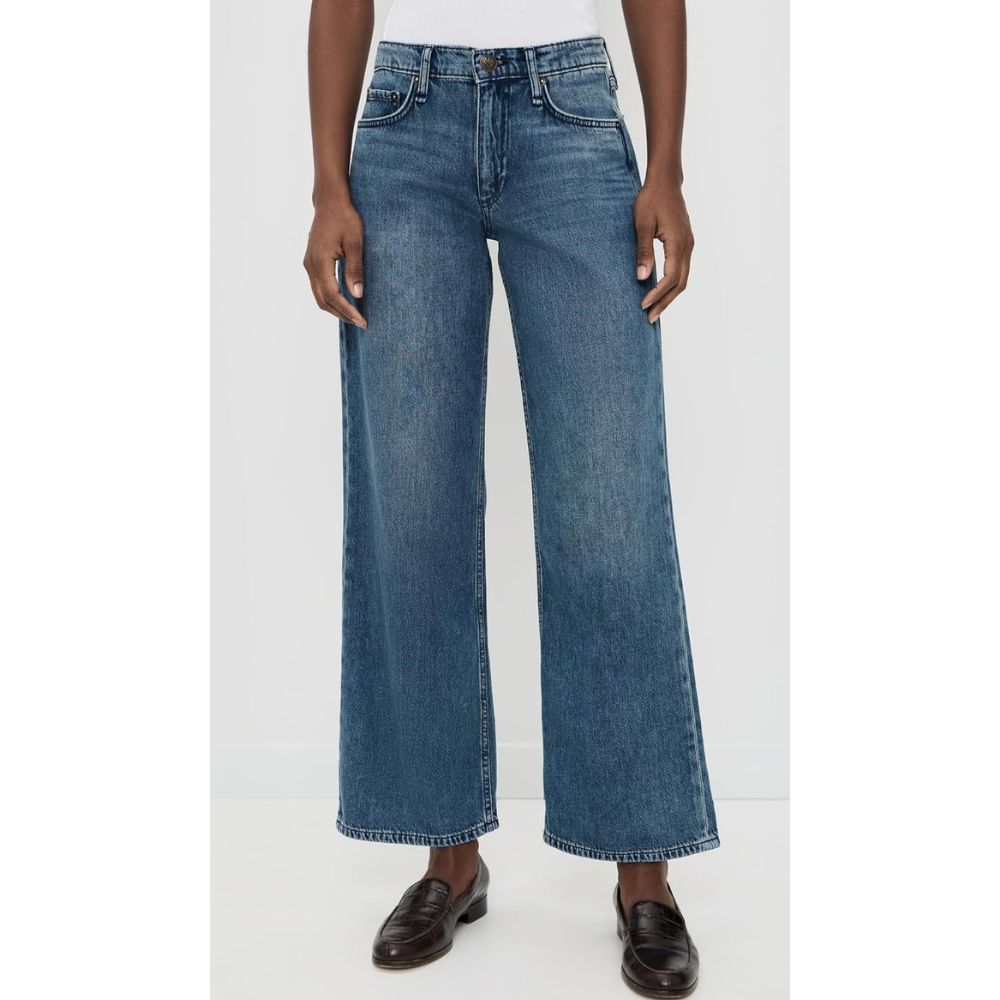 rag & bone Women's Featherweight Saige Ankle Straight Jeans, River