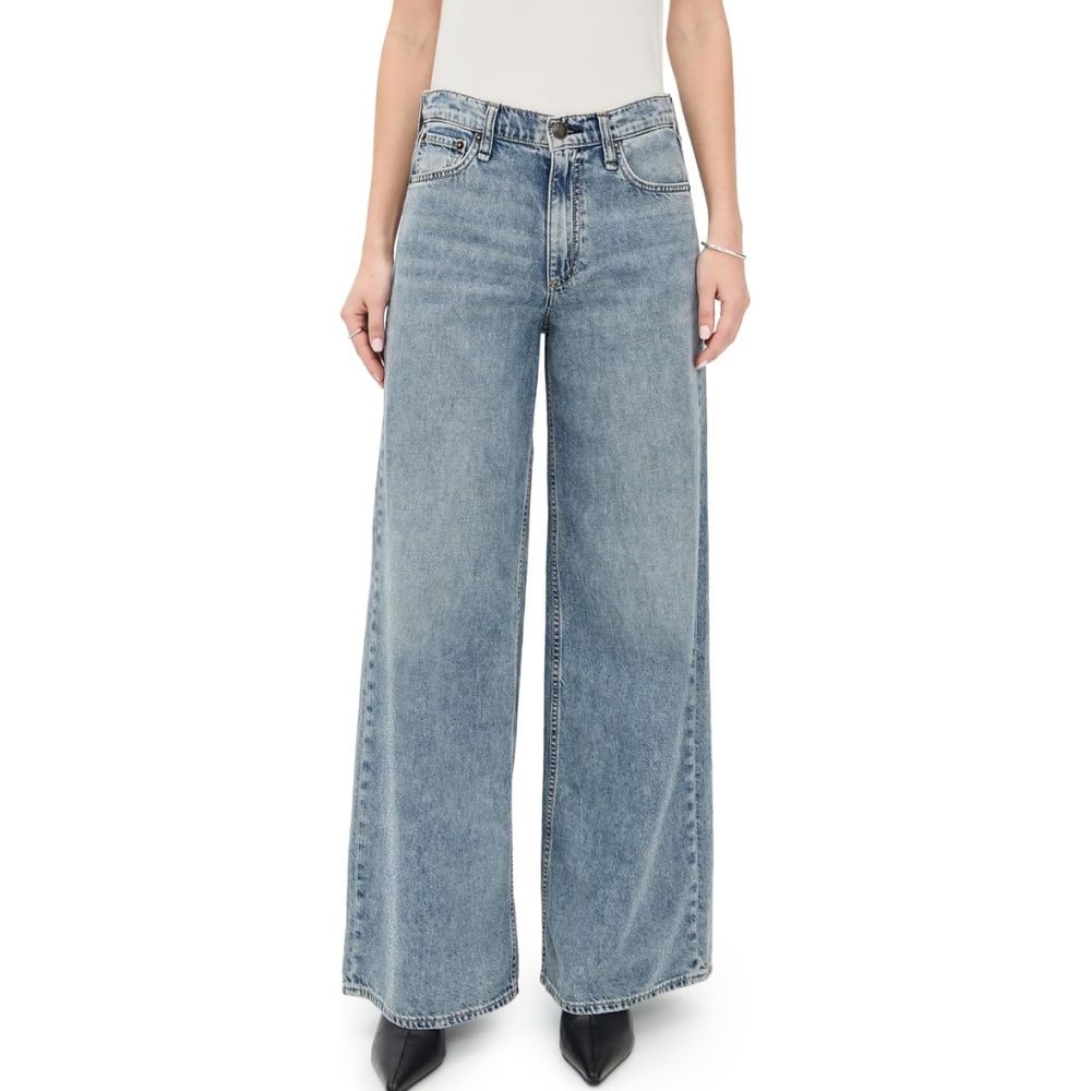 rag & bone Women's Featherweight Sofie Full Wide-Leg Pants, Theo
