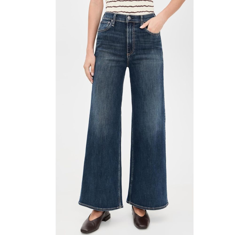rag & bone Women's Flexi Sofie High-Rise Wide Leg Jeans, Ness