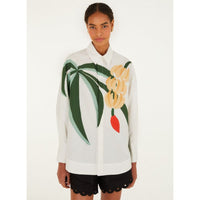 Farm Rio Women's Graphic Banana Tee Applique Shirt, White