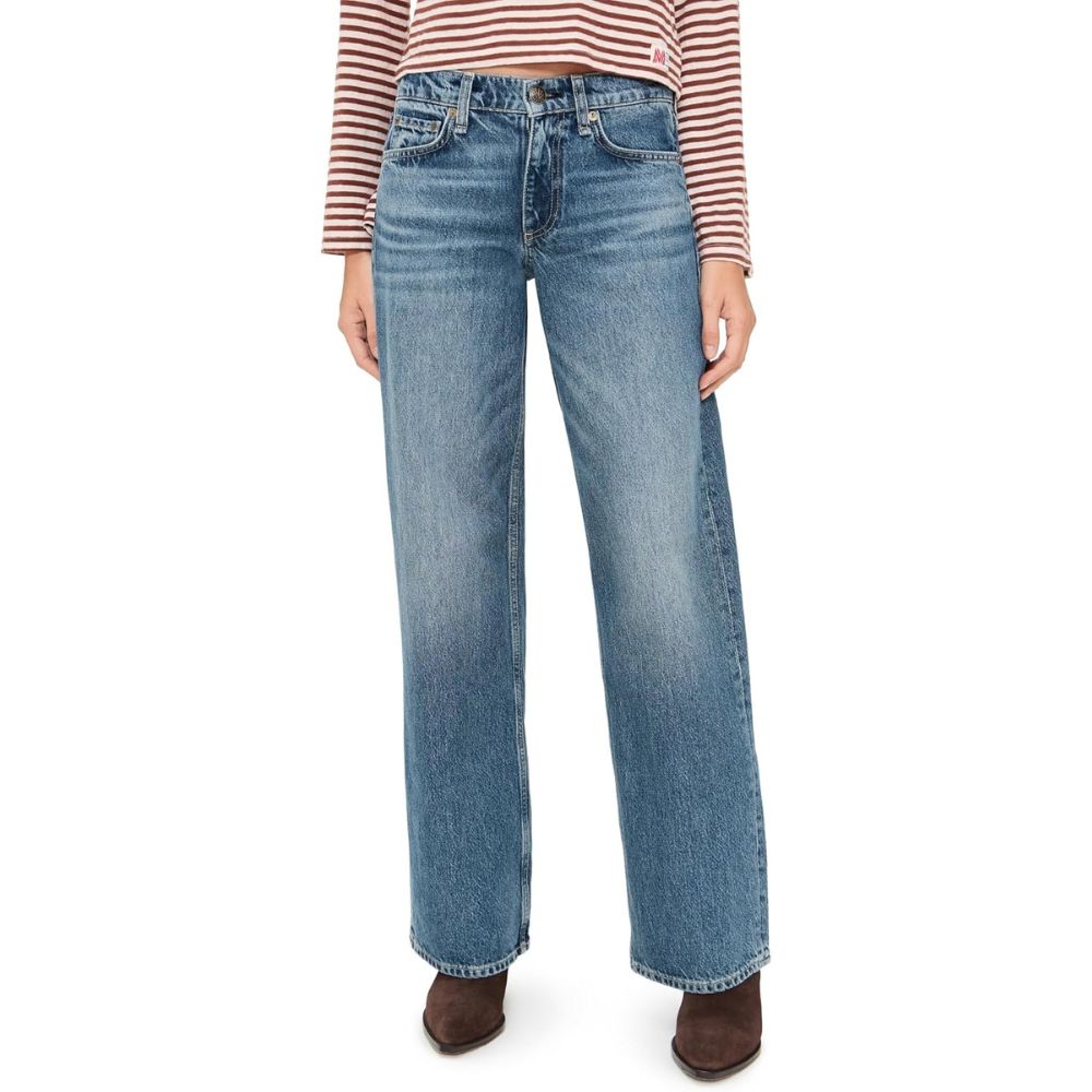 rag & bone Women's Miramar Andi Wide-Leg Jeans, Scarlet
