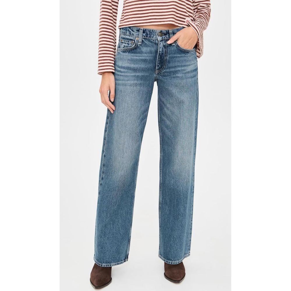 rag & bone Women's Miramar Andi Wide-Leg Jeans, Scarlet