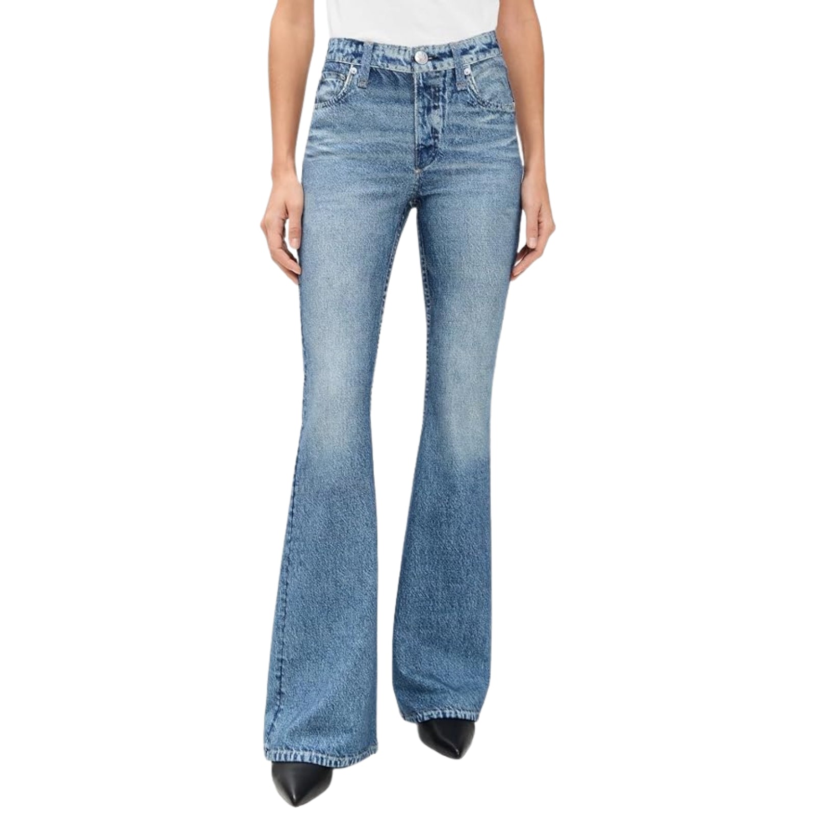 rag & bone Women's Miramar Ponte Dahlia Full Length Jeans, Minetta