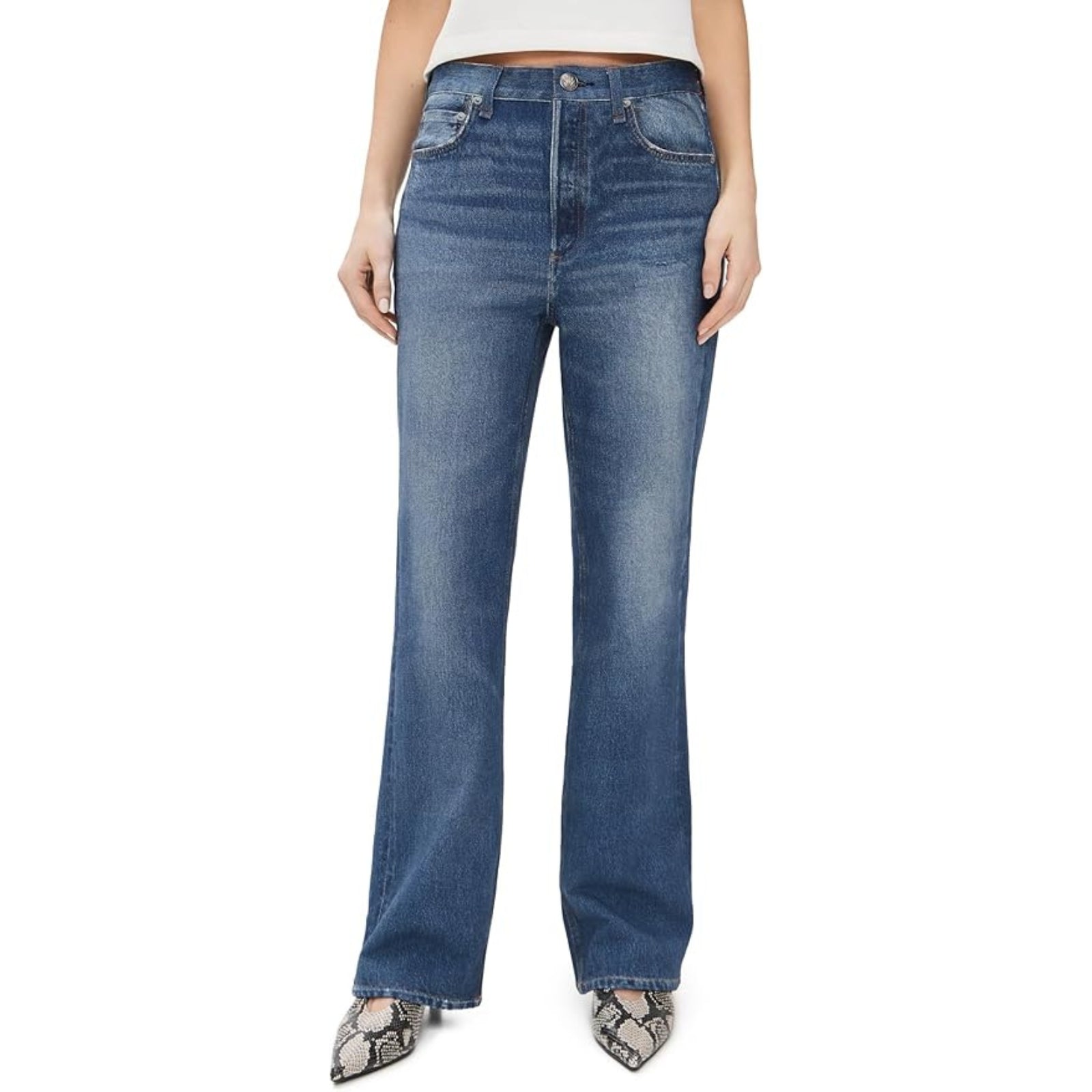 rag & bone Women's Miramar Shea Relaxed Straight Jeans, Cosmo