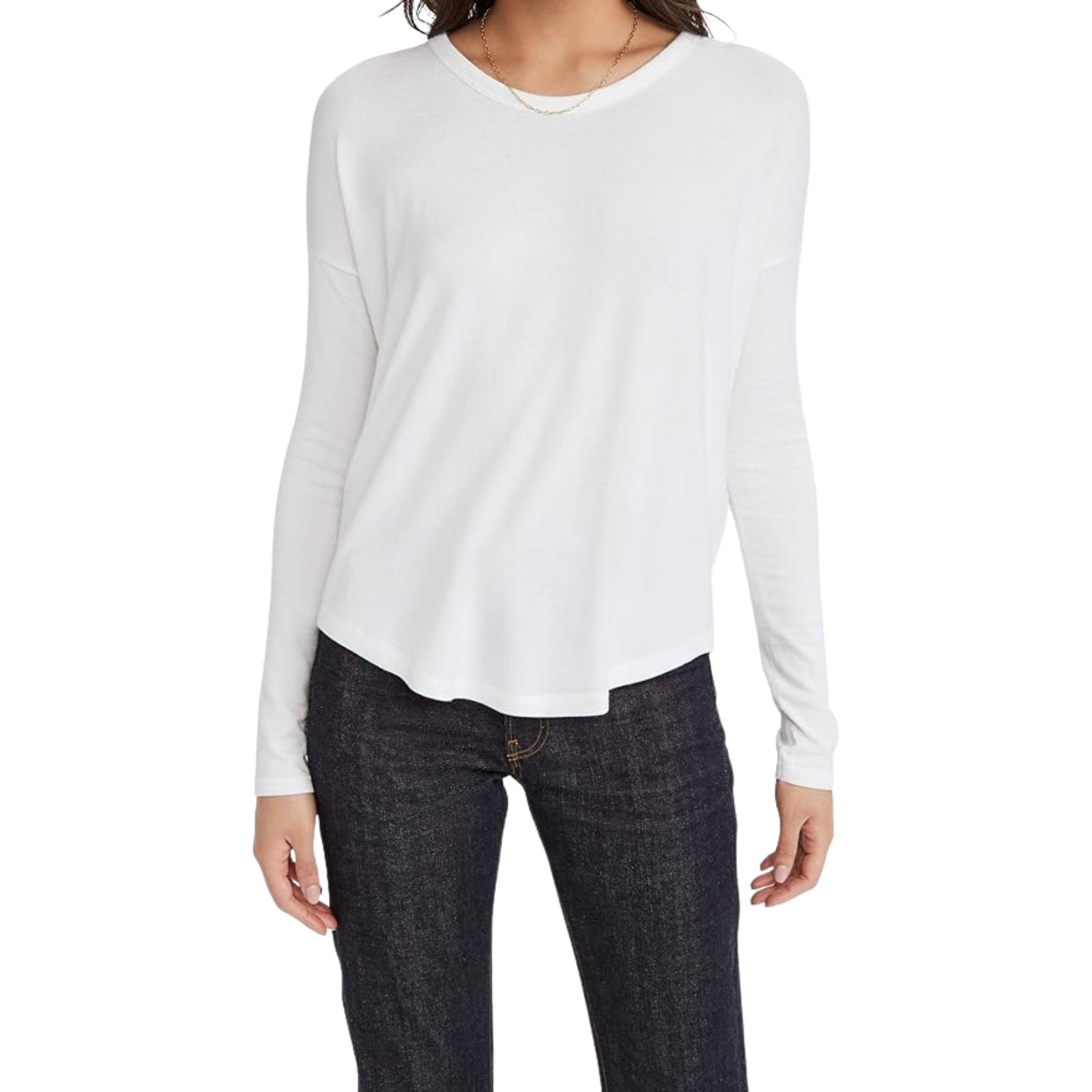 rag & bone Women's The Knit Long Sleeve Top, White