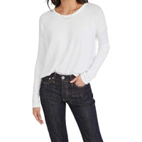 rag & bone Women's The Knit Long Sleeve Top, White
