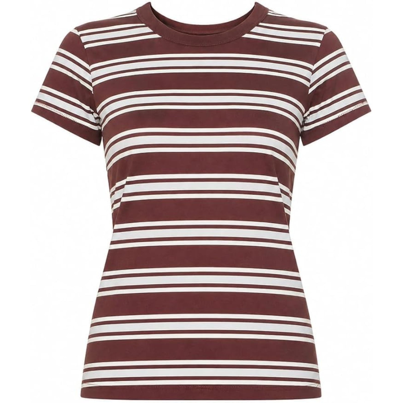 rag & bone Women's The Slub Stripe Tee, Brown Blue Multi
