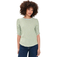 Veronica Beard Women's Waldorf Short Sleeve Tee, Banded Stripe
