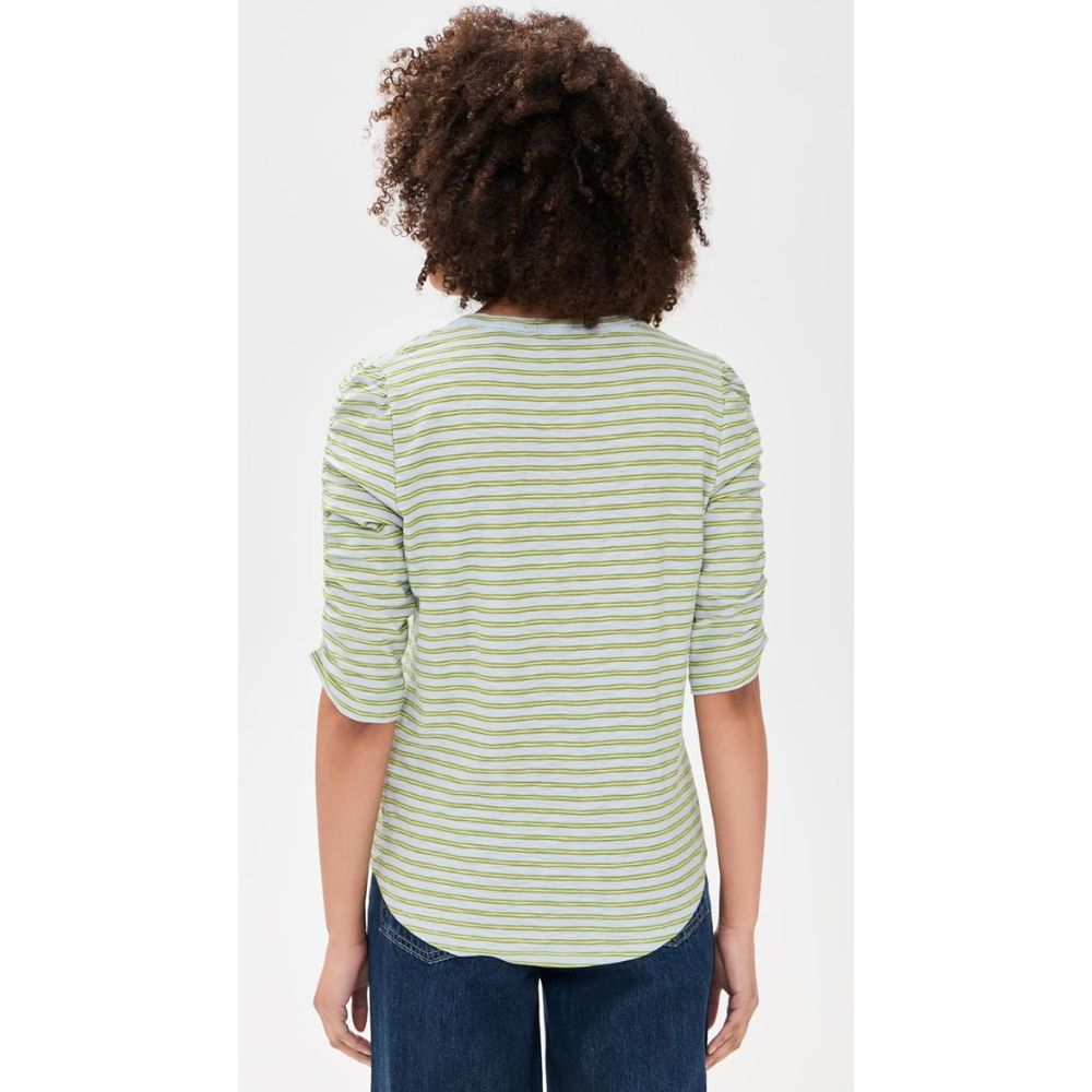 Veronica Beard Women's Waldorf Short Sleeve Tee, Banded Stripe